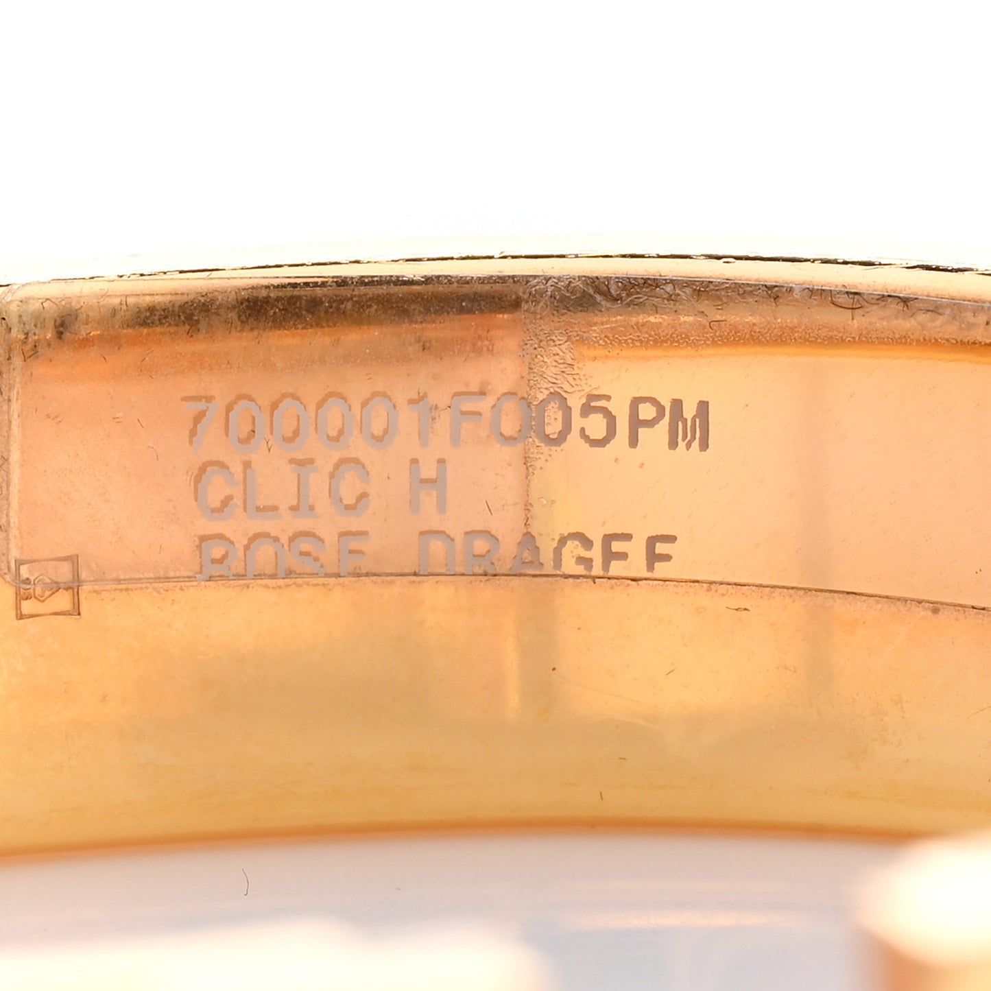 Enamel Narrow Clic Clac H Bracelet PM Rose Dragee