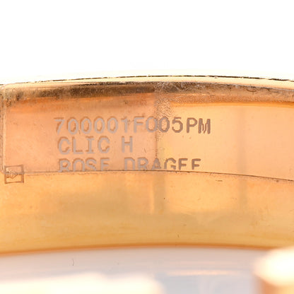 Hermes Enamel Narrow Clic Clac H Bracelet PM Rose Dragee 5 of 8