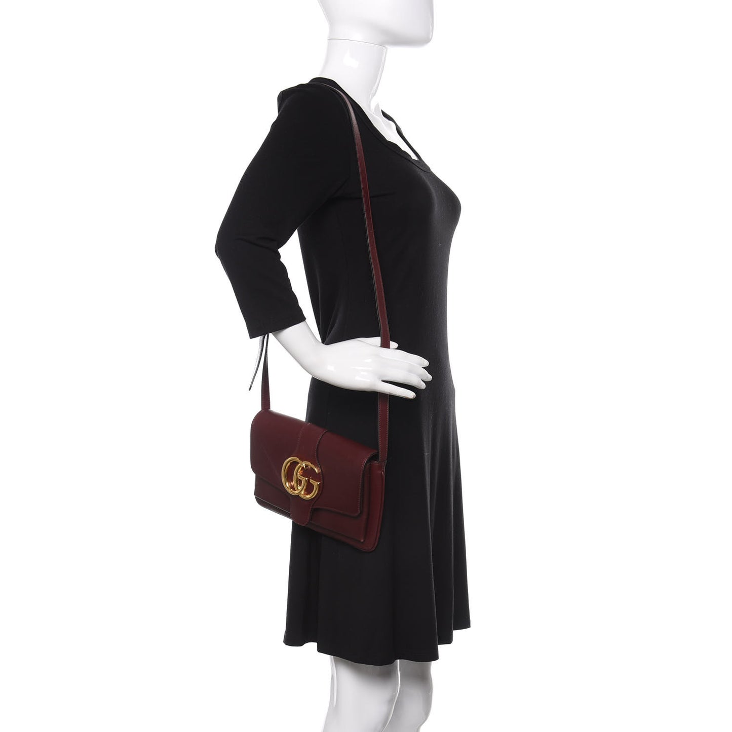 Vitello Palmellato Lux Small Arli Flap Shoulder Bag Vintage Bordeaux