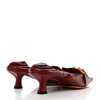 Bottega Veneta Crushed Nappa Madame Pumps 39.5 Burgundy 4 of 8
