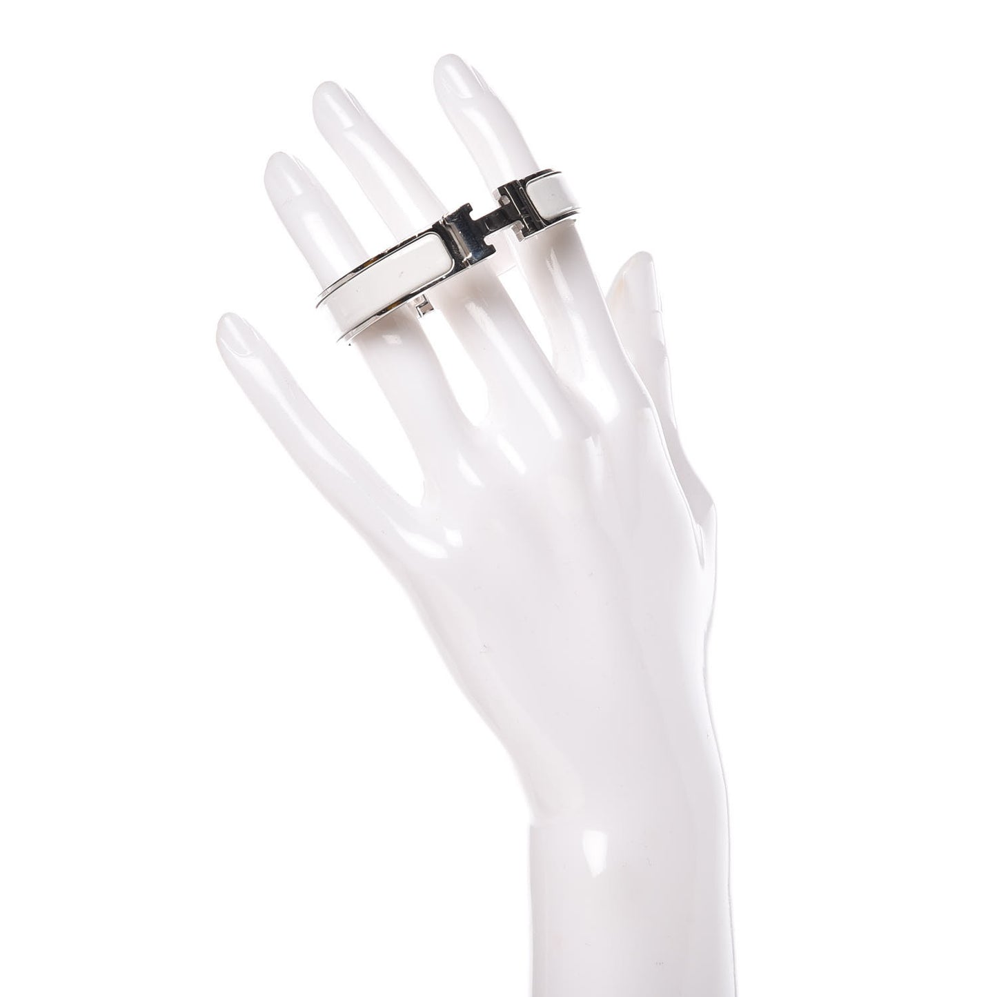 Enamel Narrow Clic Clac H Bracelet PM White