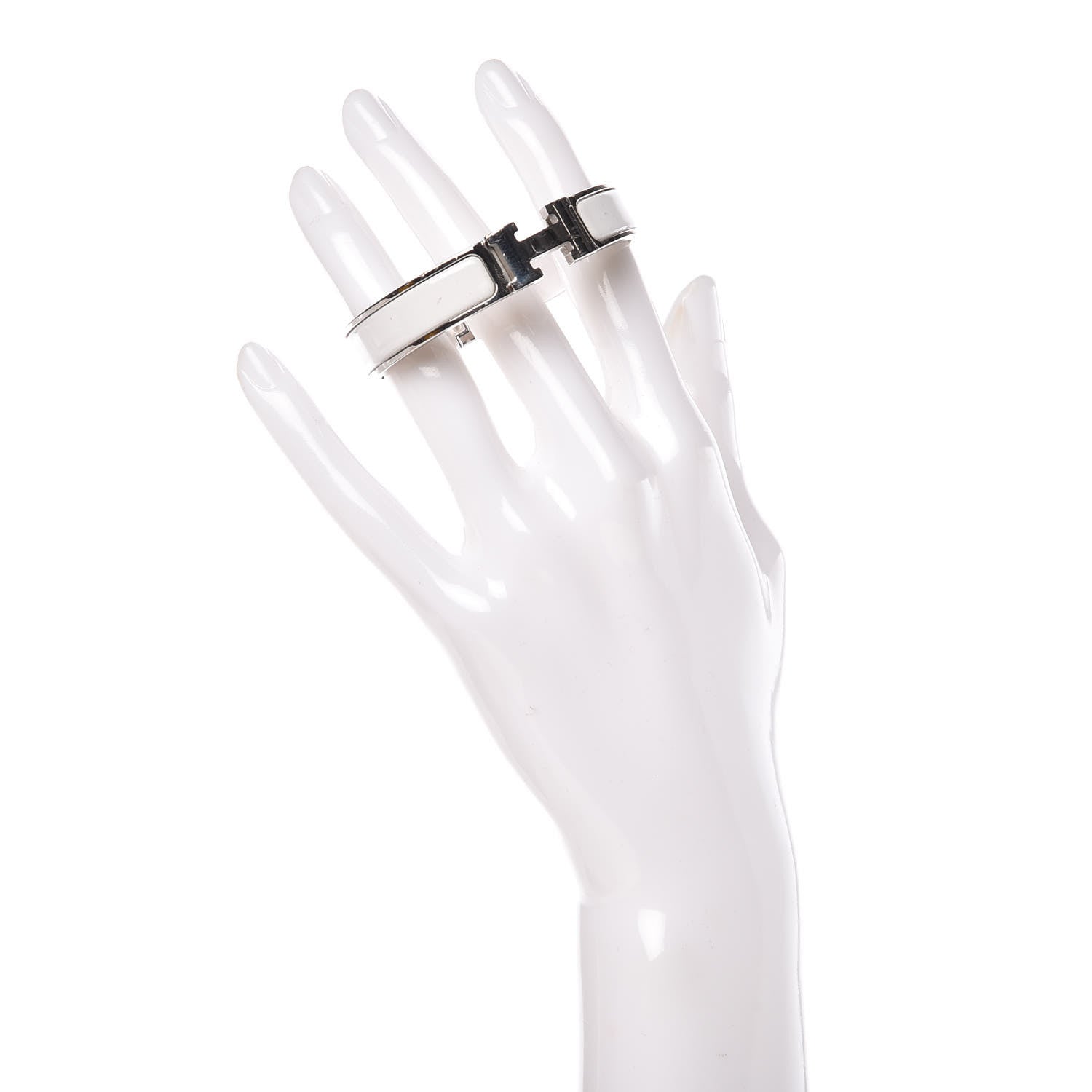 Hermes Enamel Narrow Clic Clac H Bracelet PM White 2 of 7