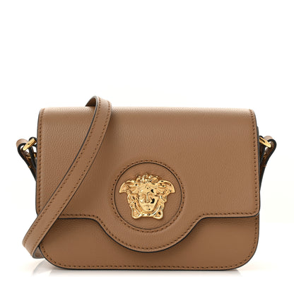 Versace Grained Calfskin La Medusa Flap Shoulder Bag Brown 1 of 10