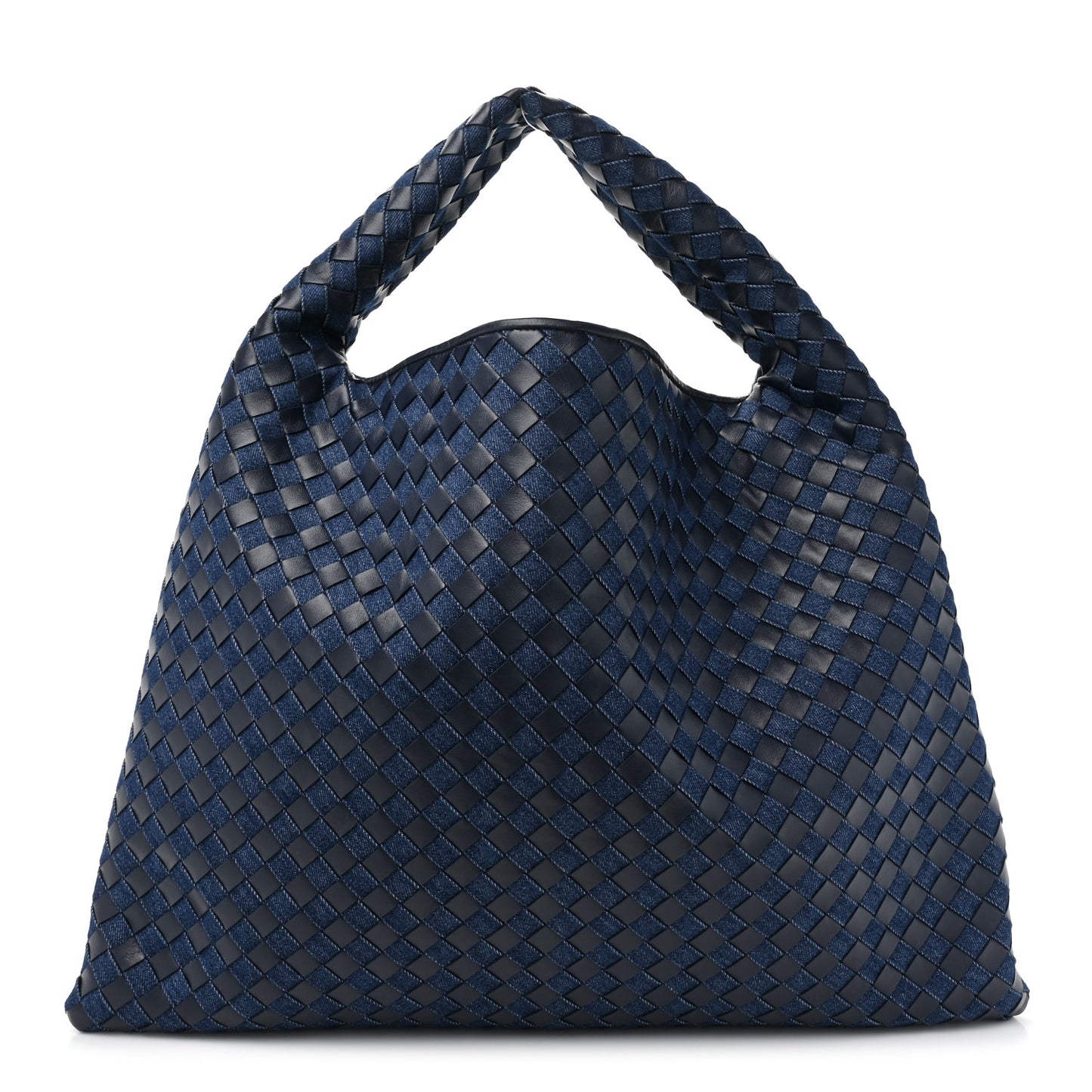 Denim Calfskin Intrecciato Large Hop Abyss Indigo