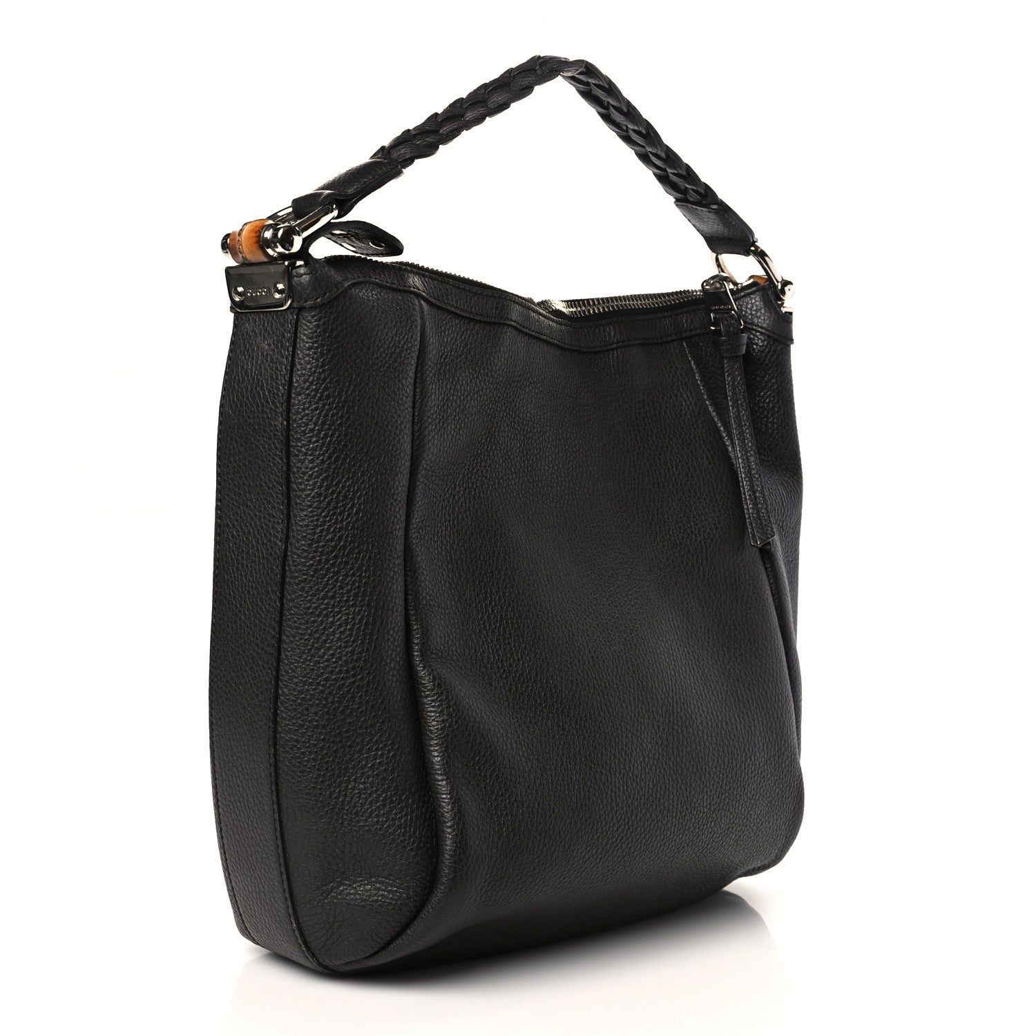Gucci Grained Calfskin Bamboo Bar Hobo Dark Brown 3 of 9