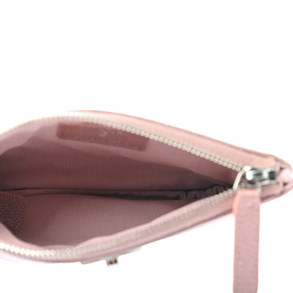Chanel Metallic Caviar Chevron Quilted Small Vintage Mademoiselle Cosmetic Case Pink 5 of 7