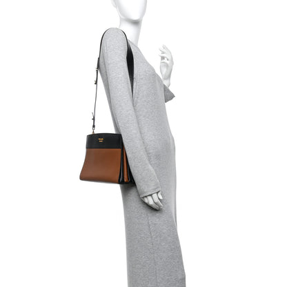 Prada City Calf Esplanade Shoulder Bag  Caramel Black 2 of 9