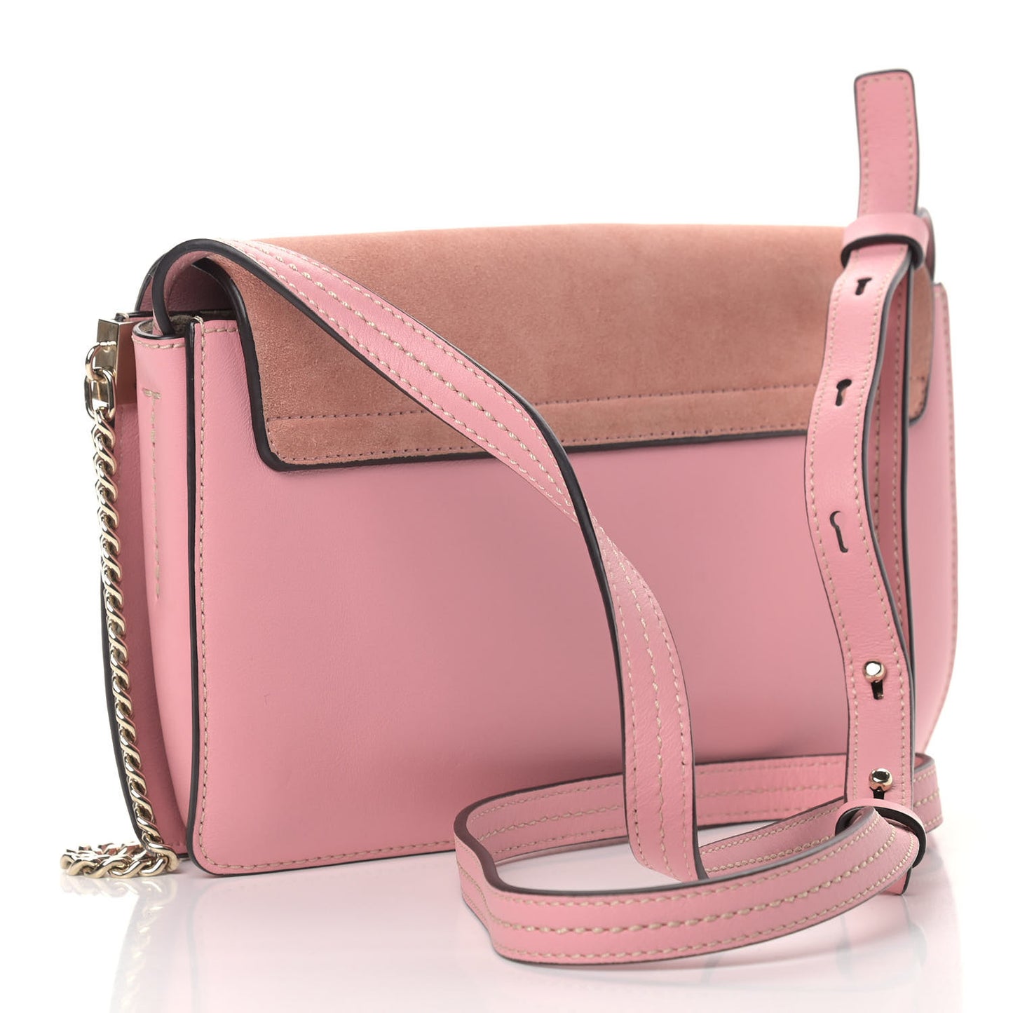 Suede Calfskin Small Faye Shoulder Bag Washed Pink