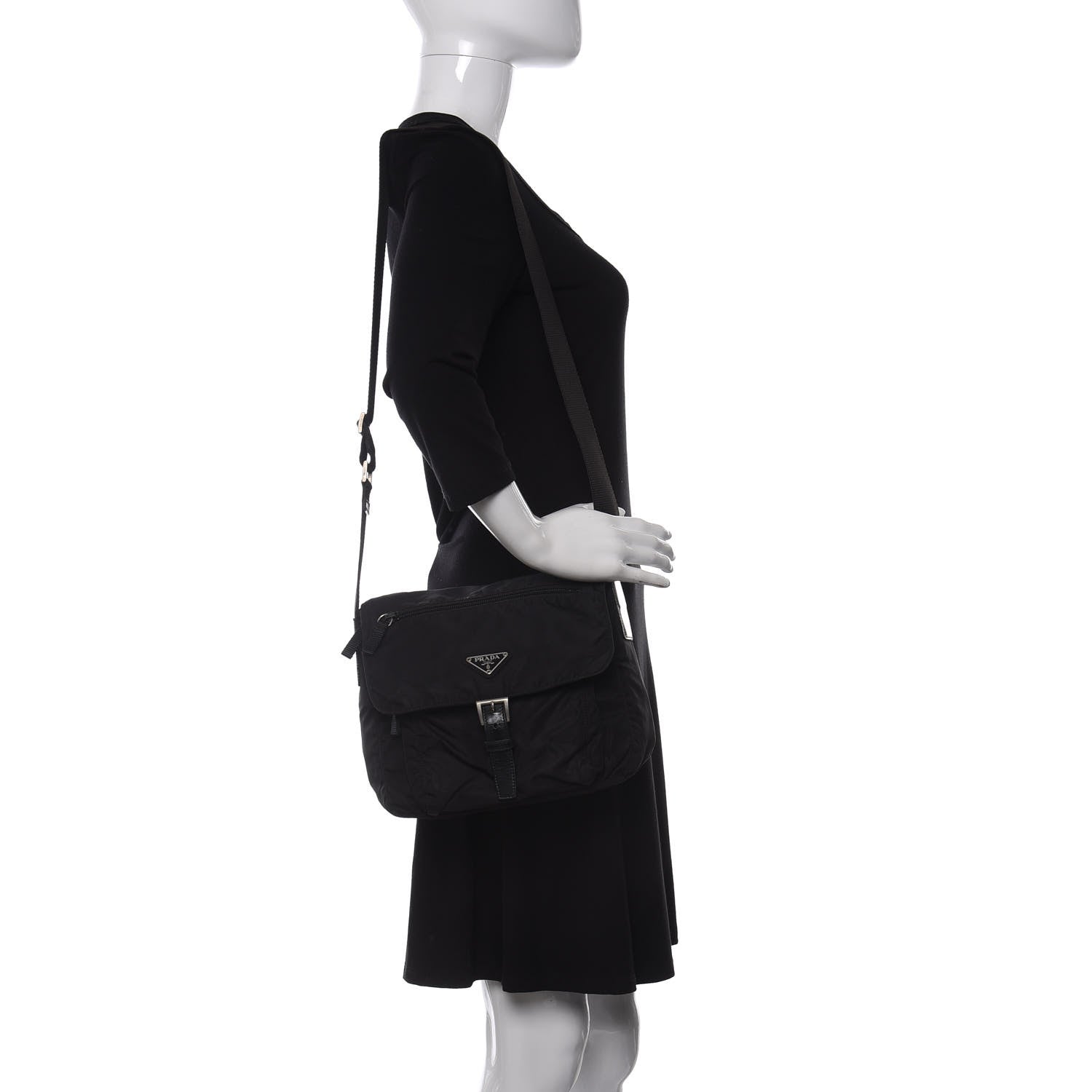 Prada Nylon Vela Messenger Black 2 of 9