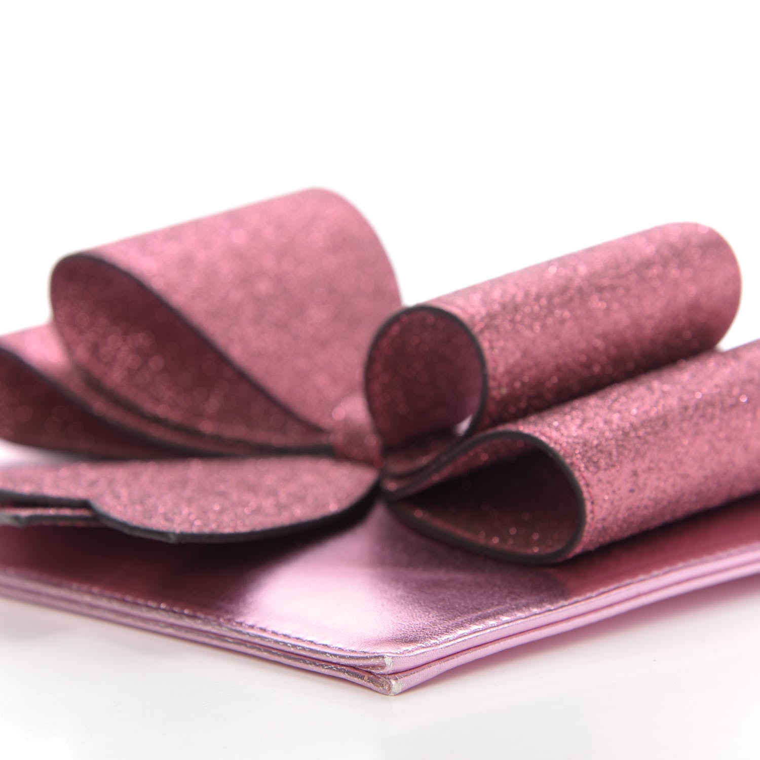 Gucci Calfskin Glitter Bow Wristlet Pink Rose 7 of 9