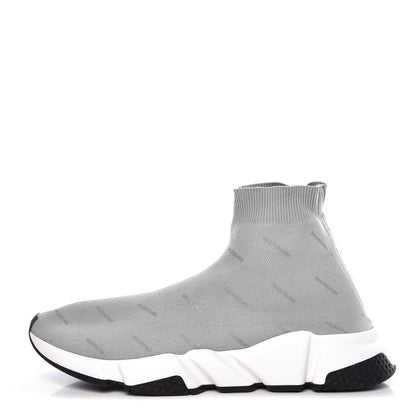Balenciaga Neoprene Knit Allover Logo Mens Speed Sneakers 43 Grey 1 of 8