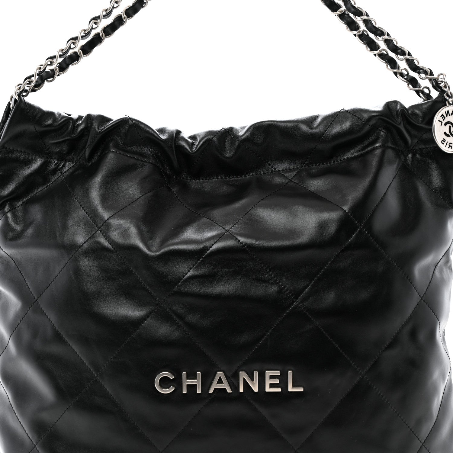 Chanel Shiny Calfskin Quilted Chanel 22 Black 8 of 12