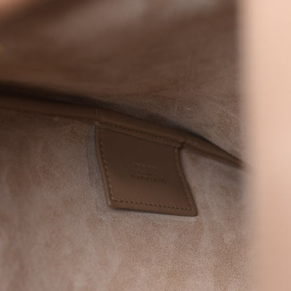 Saint Laurent Smooth Calfskin Paris VII Large Flat Hobo Biscuit Beige 7 of 9