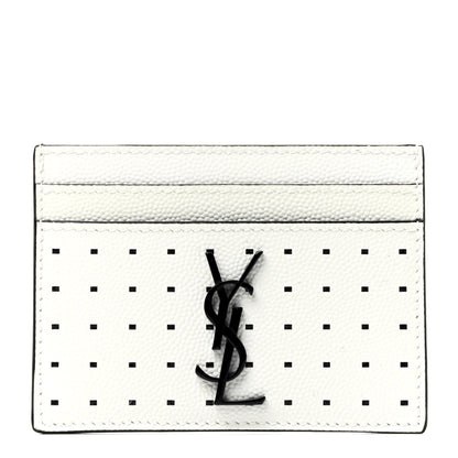 Saint Laurent Grain De Poudre Geo Print Card Case White Black 1 of 4