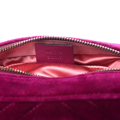 Gucci Velvet Matelasse Small GG Marmont Chain Shoulder Bag Fuchsia Violet Cyclamen 8 of 11
