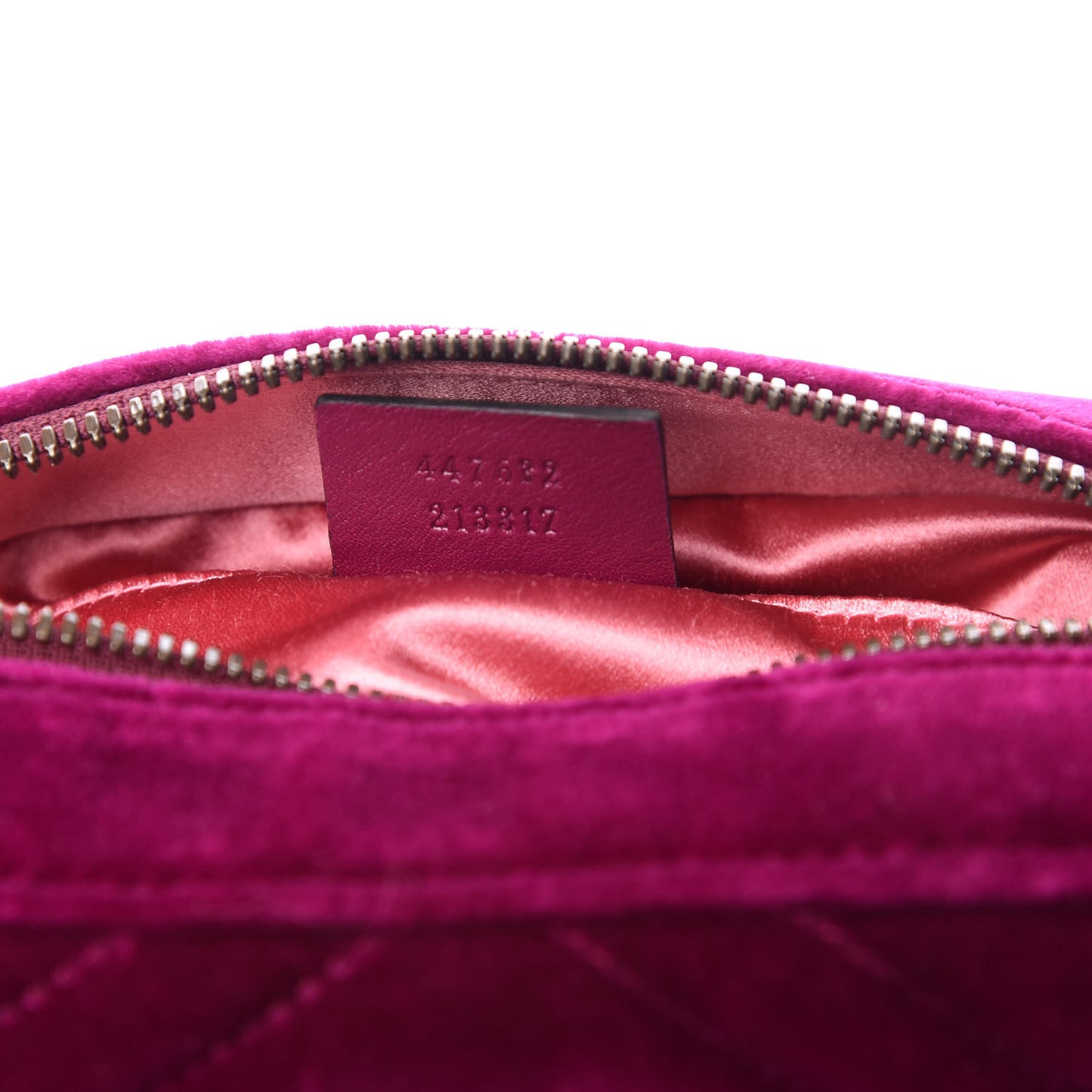 Velvet Matelasse Small GG Marmont Chain Shoulder Bag Fuchsia Violet Cyclamen