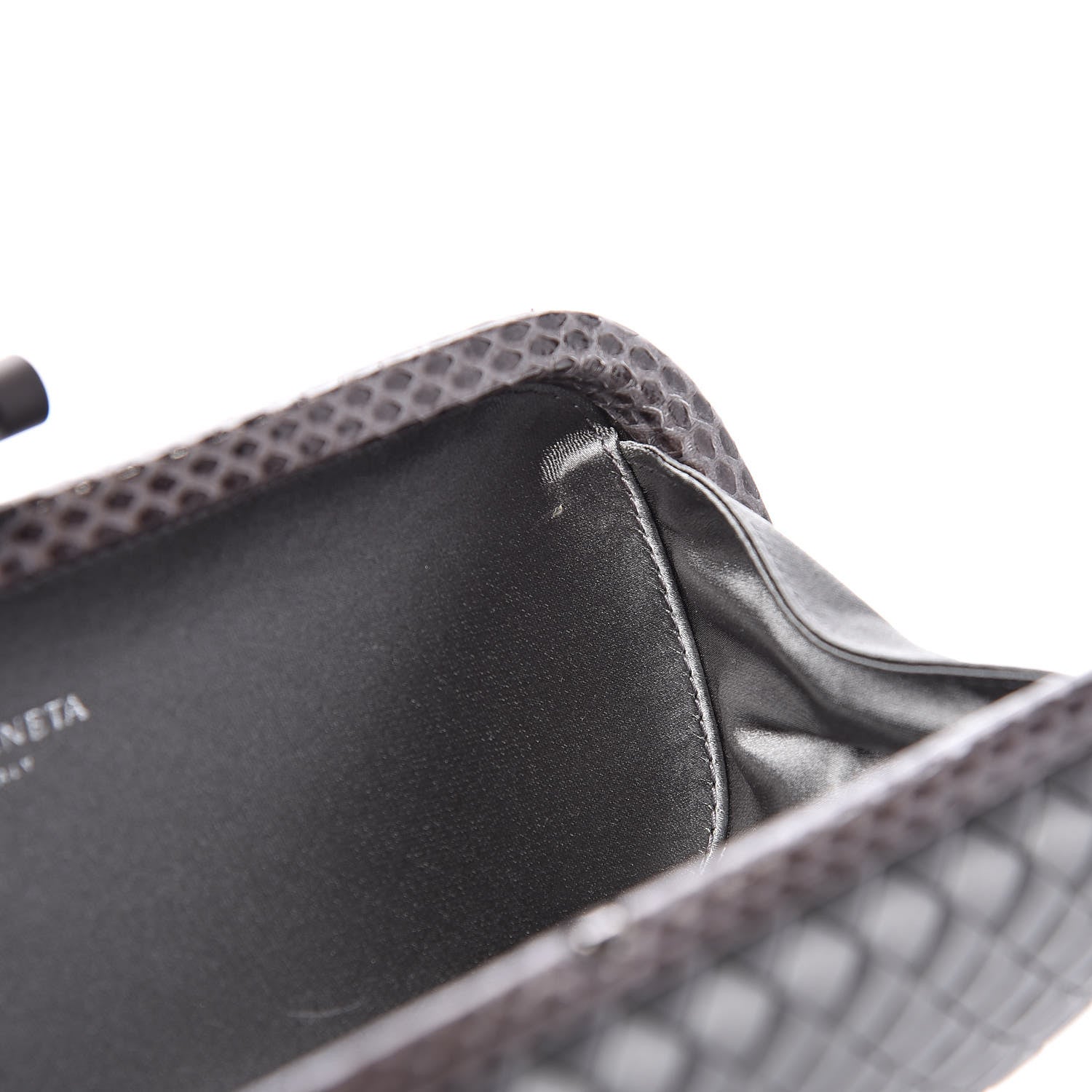 Bottega Veneta Satin Intreccio Impero Ayers Stretch Knot Clutch Grey 11 of 12