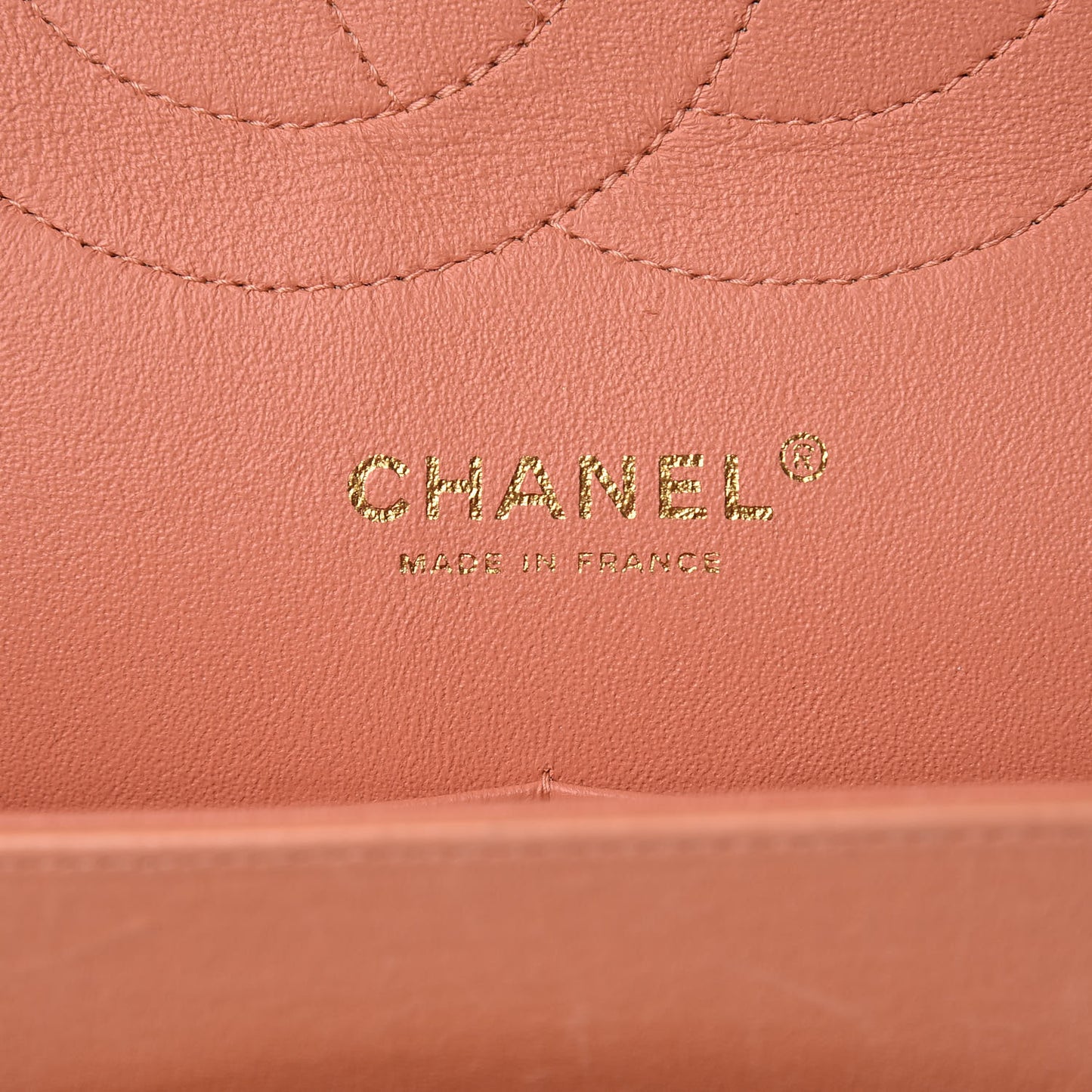Lambskin Quilted Jumbo Double Flap Light Orange