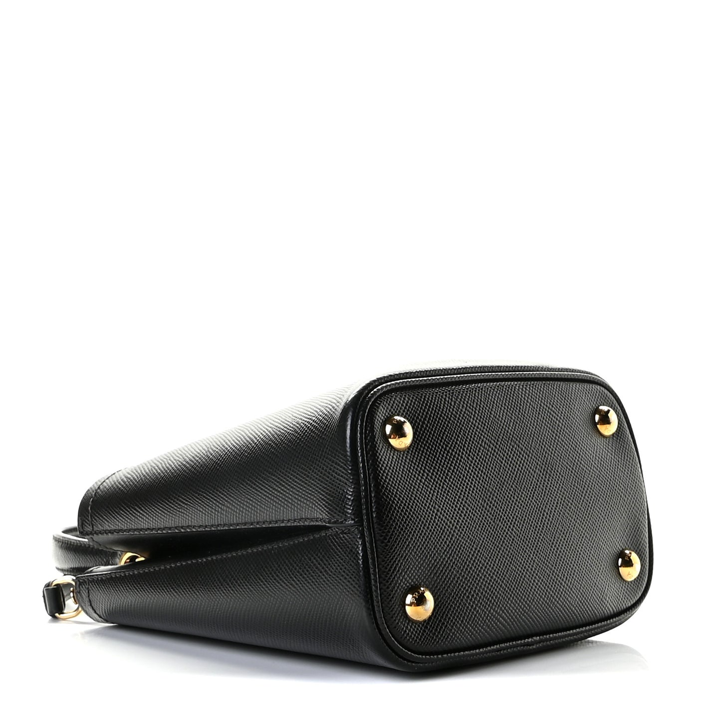 Saffiano Cuir Small Panier Bucket Bag Black Fuoco