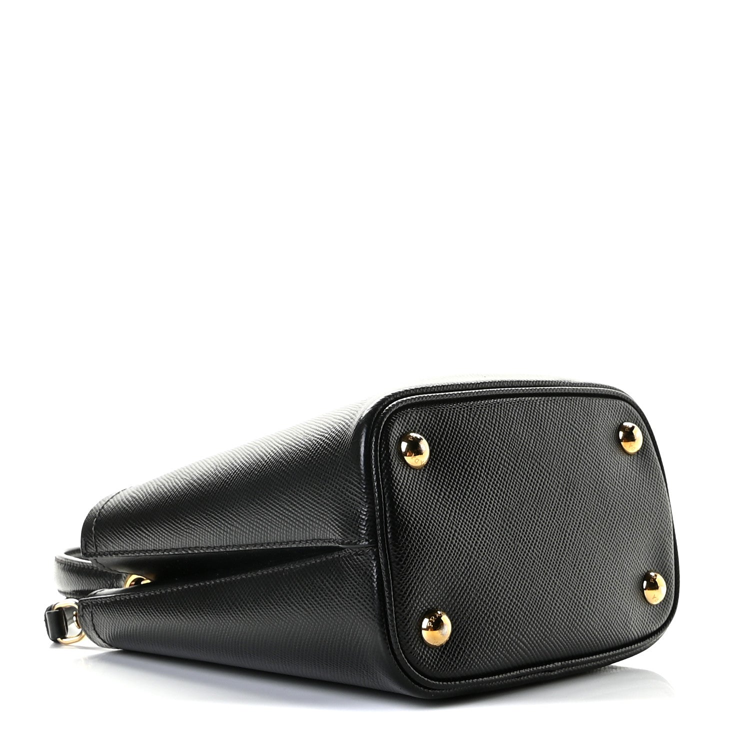 Prada Saffiano Cuir Small Panier Bucket Bag Black Fuoco 6 of 8