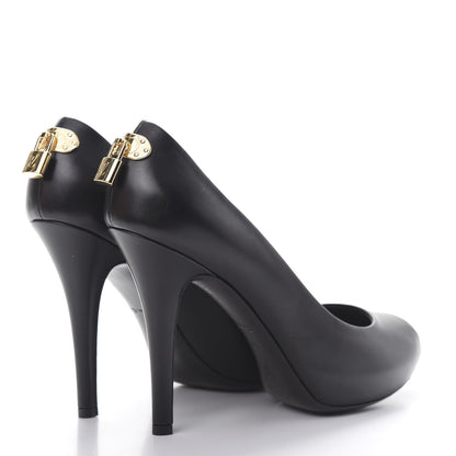 Louis Vuitton Smooth Calfskin Oh Really Peep Toe Pumps 40 Black 4 of 10