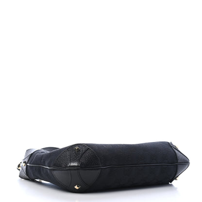 Gucci Monogram Piston Lock Jackie O Hobo Black 3 of 4