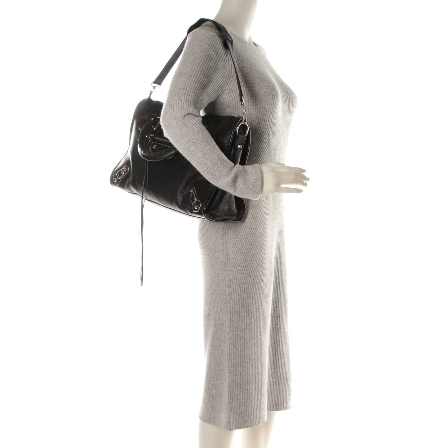 Chevre Silver Metallic Edge City Black