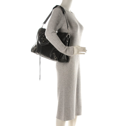 Balenciaga Chevre Silver Metallic Edge City Black 2 of 7