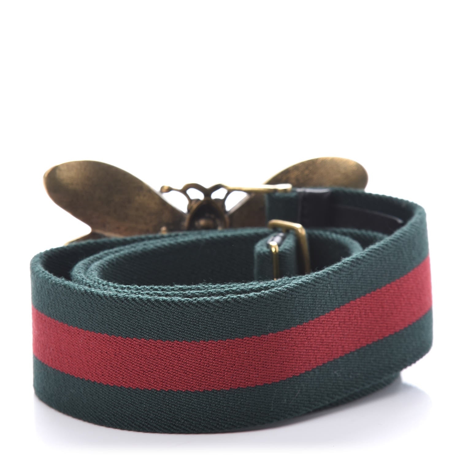 Gucci Web Queen Margaret Bee Belt 85 34 Red Green 2 of 4