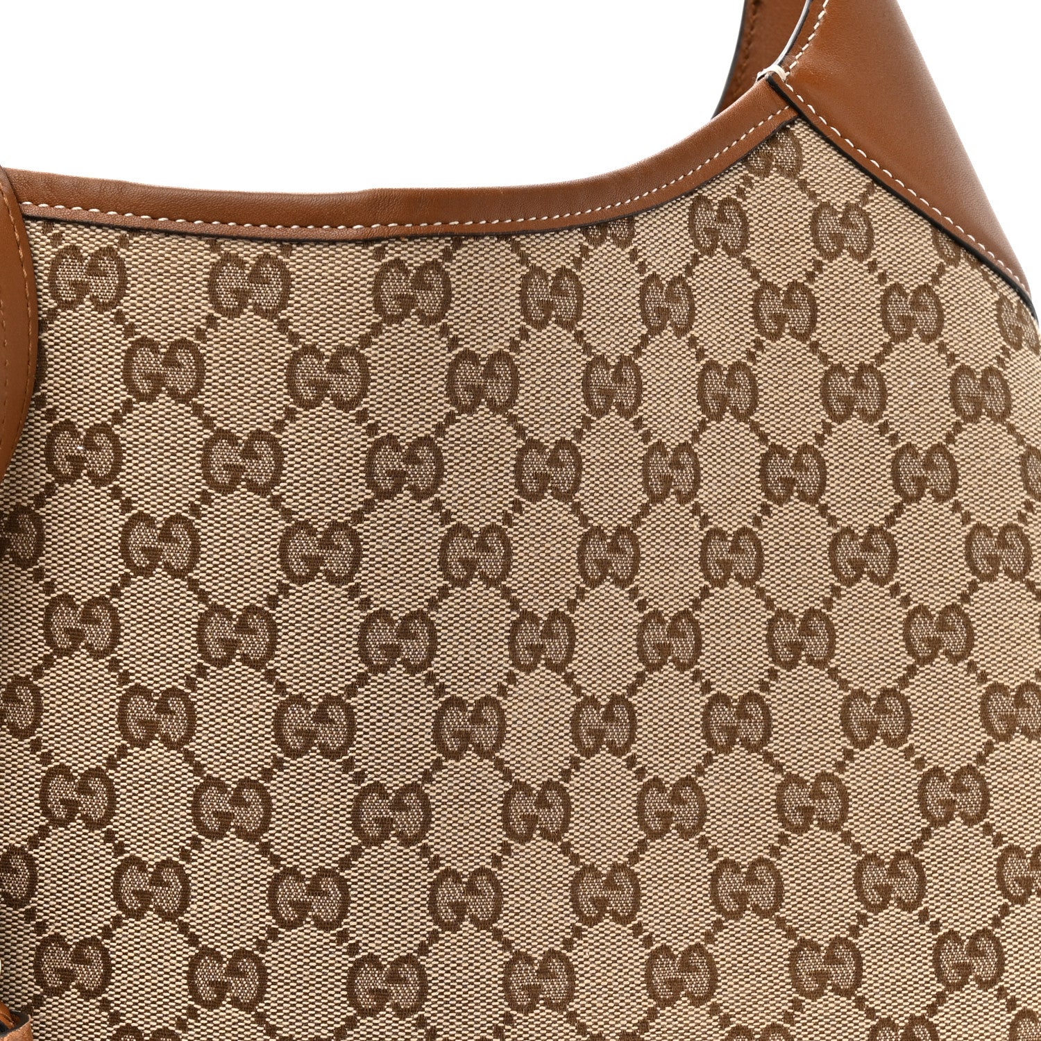 Gucci GG Supreme B Large Shoulder Bag Beige Dark Brown 8 of 13