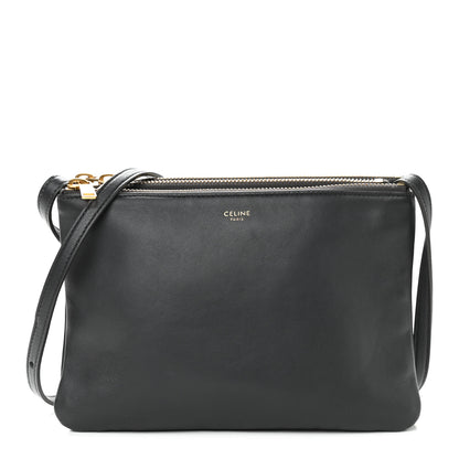 Celine Lambskin Small Trio Crossbody Bag Black 1 of 11