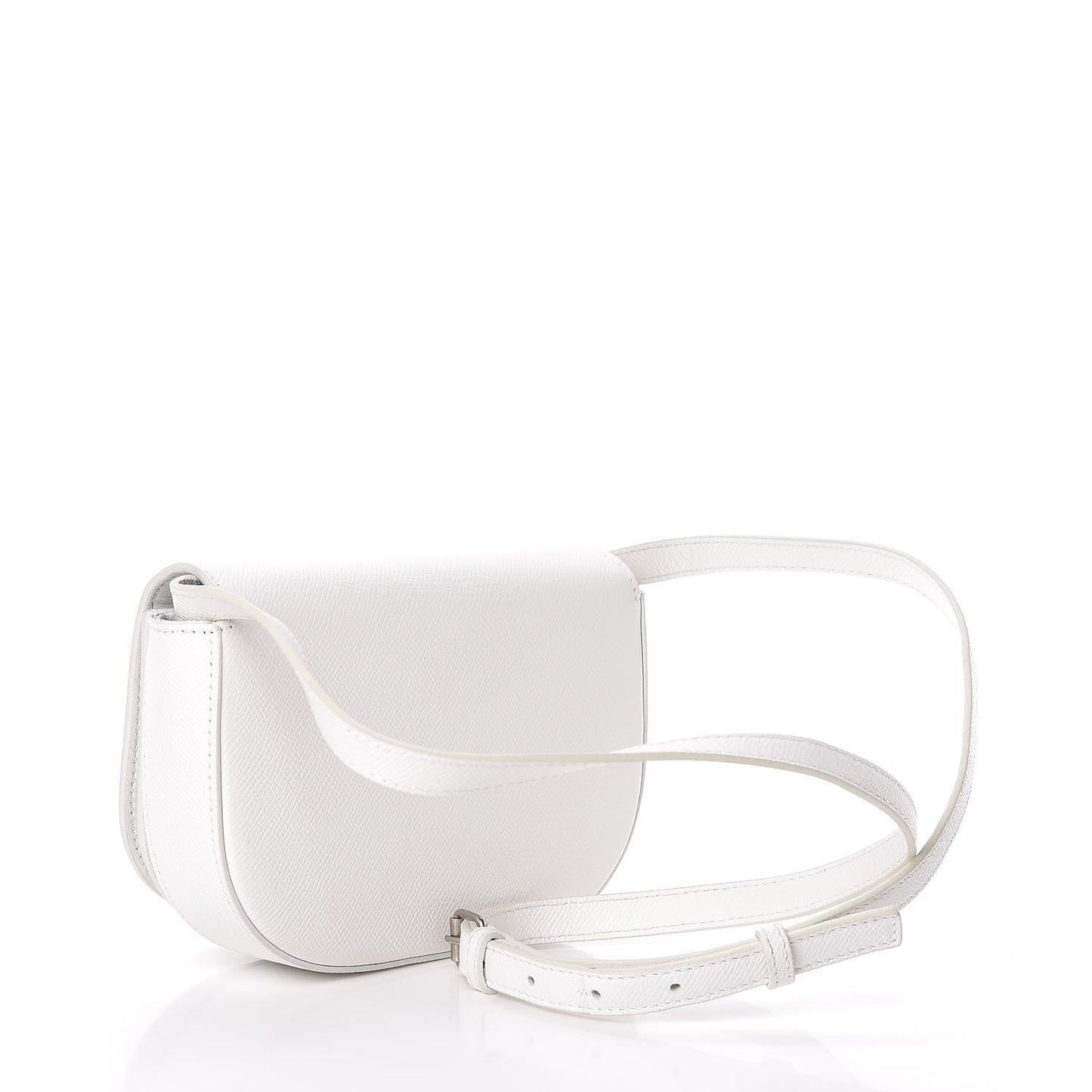 Grained Calfskin Logo Print Ville Day Bag XS White