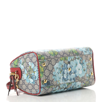 Gucci GG Supreme Monogram Blooms Small Boston Beige Blue Navy Hibiscus Red 4 of 10