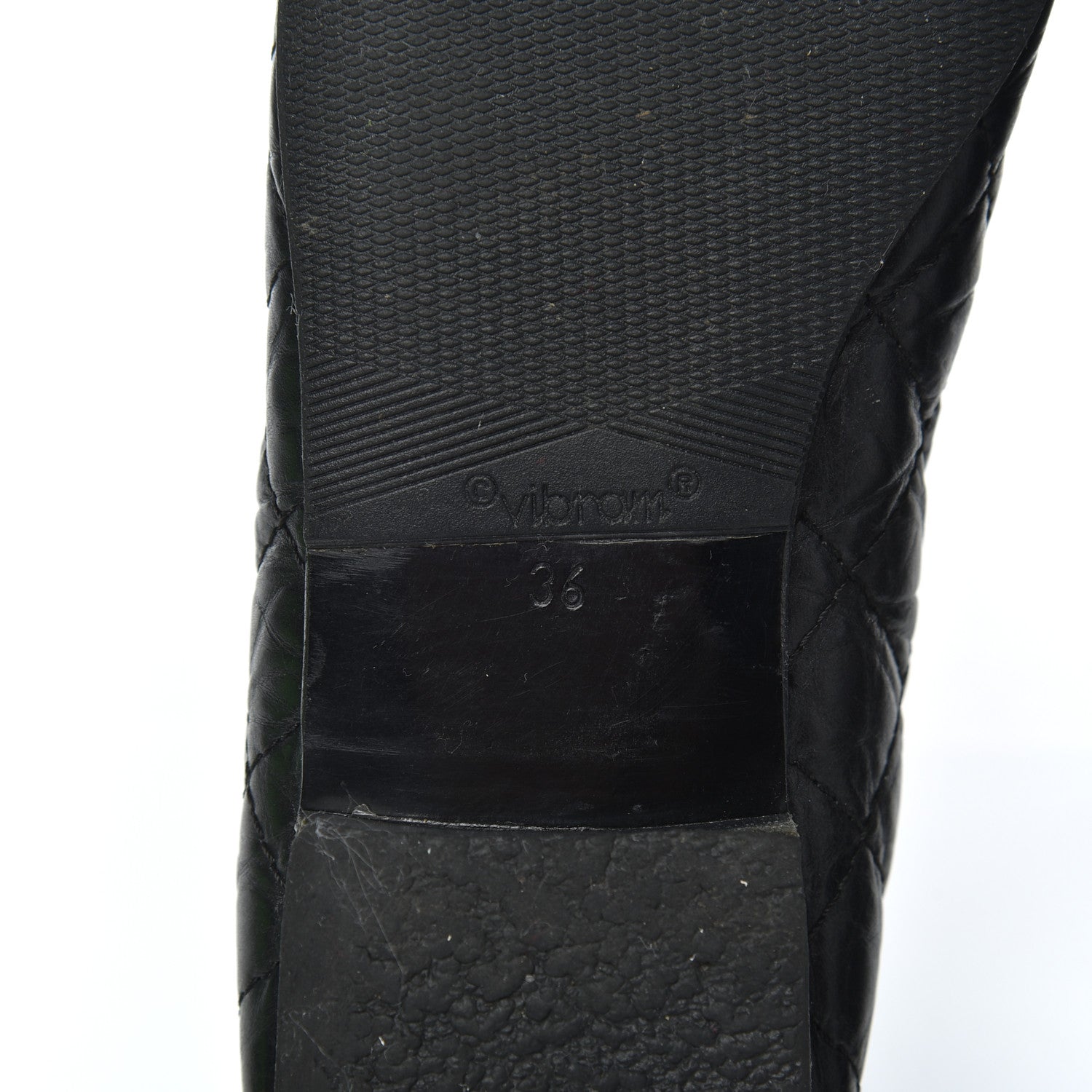 Chanel Aged Calfskin Quilted CC Cap Toe Ballerina Flats 36 Black 6 of 23