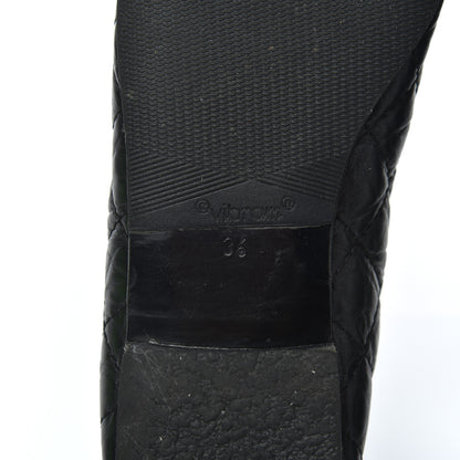 Chanel Aged Calfskin Quilted CC Cap Toe Ballerina Flats 36 Black 6 of 23