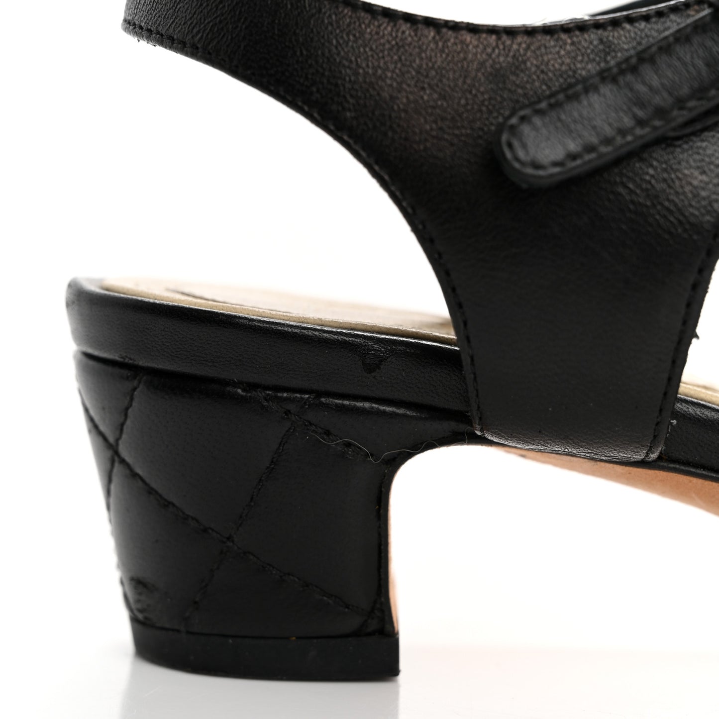 Lambskin Quilted Reissue Chain Sandals 35.5 Black