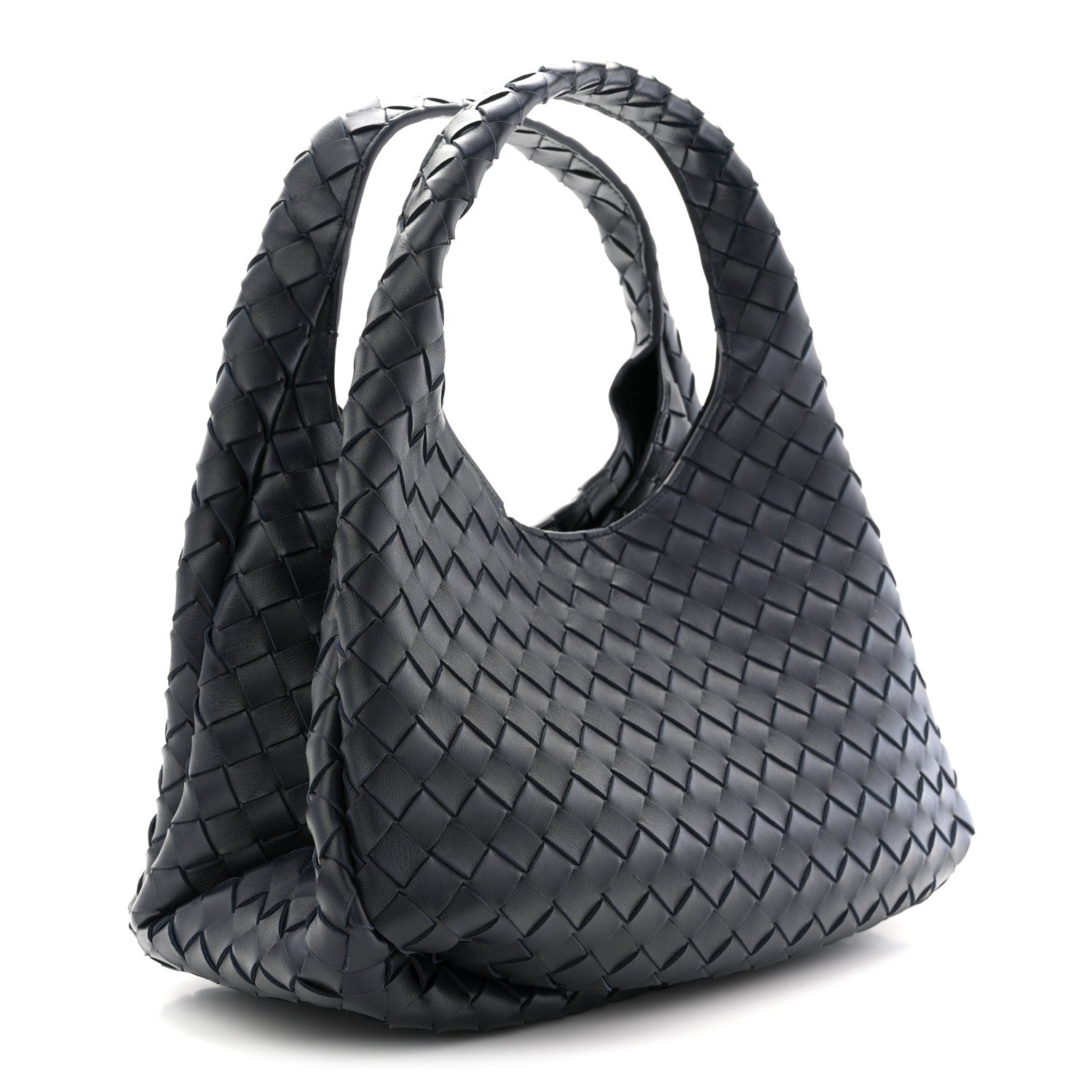 Bottega Veneta Nappa Intrecciato Medium Campana Shoulder Bag Midnight 3 of 11