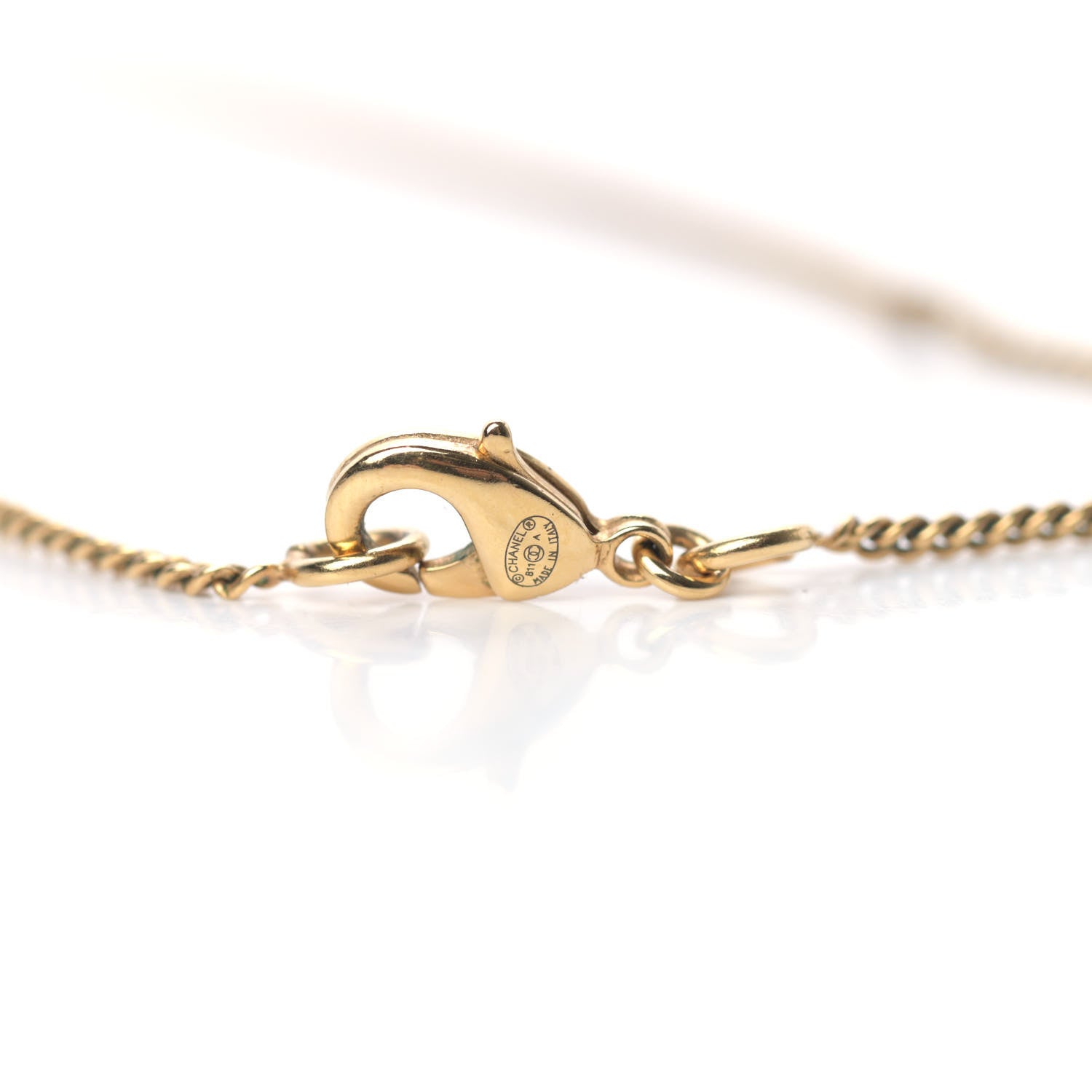 Chanel CC Necklace Matte Gold 3 of 3