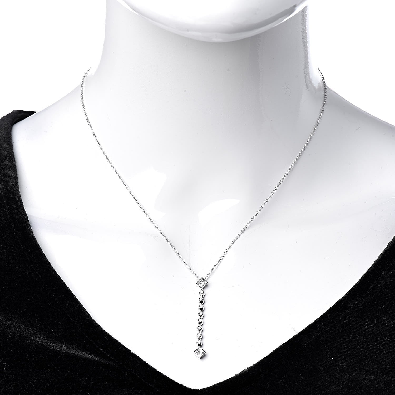Tiffany Platinum Diamond Grace Pendant Necklace 2 of 7