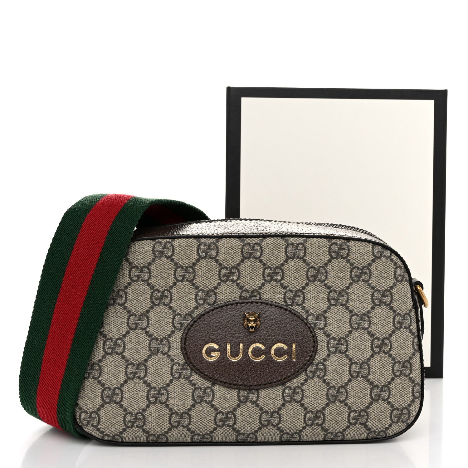 Gucci GG Supreme Monogram Web Neo Vintage Shoulder Bag Beige New Acero Crop 11 of 11