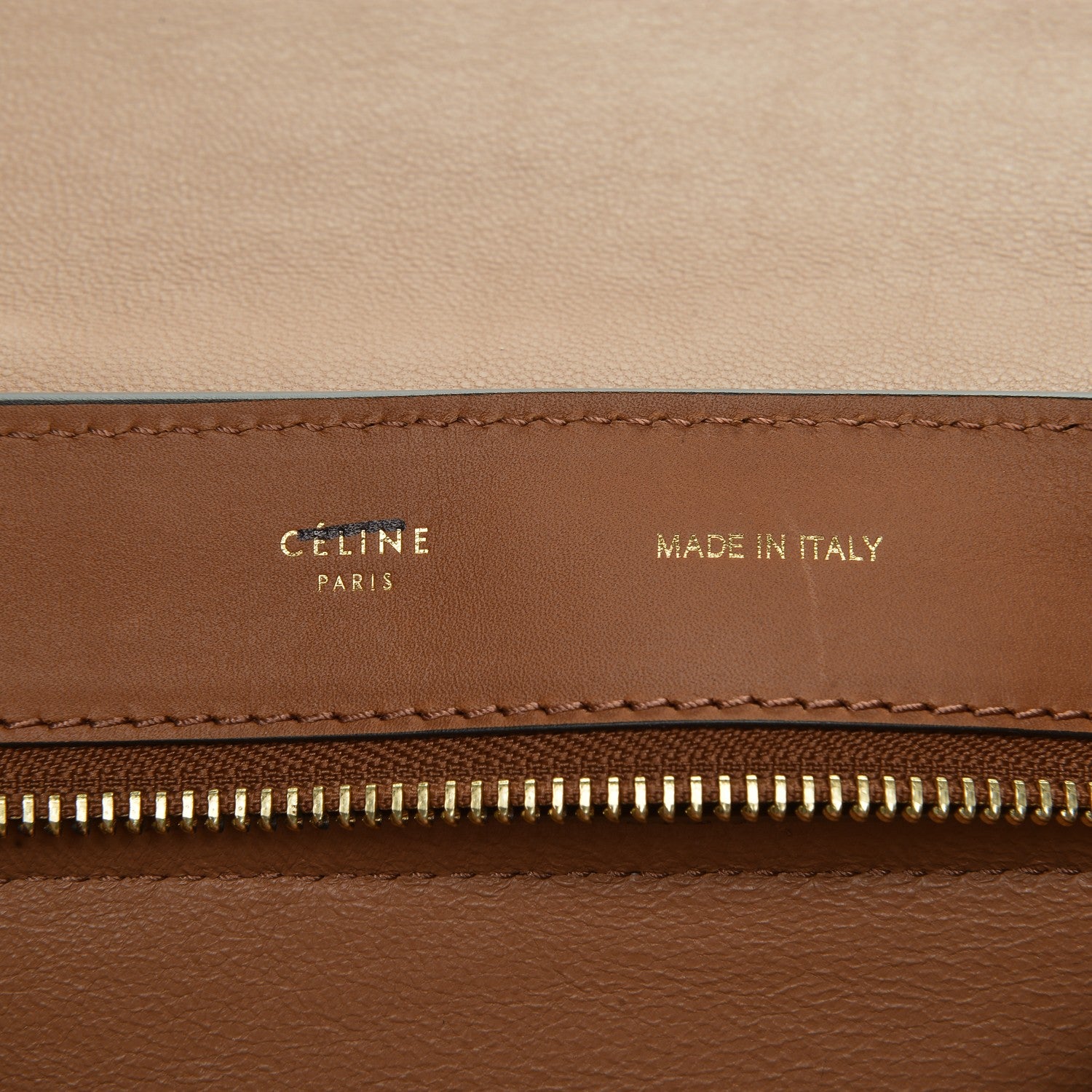 Celine Natural Calfskin Suede Medium Trapeze Tan 6 of 10