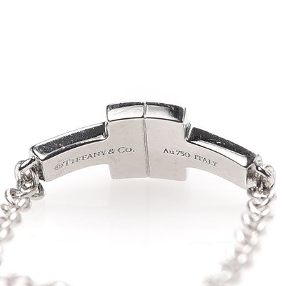 Tiffany 18K White Gold Diamond T Chain Ring 50 5.25 4 of 5