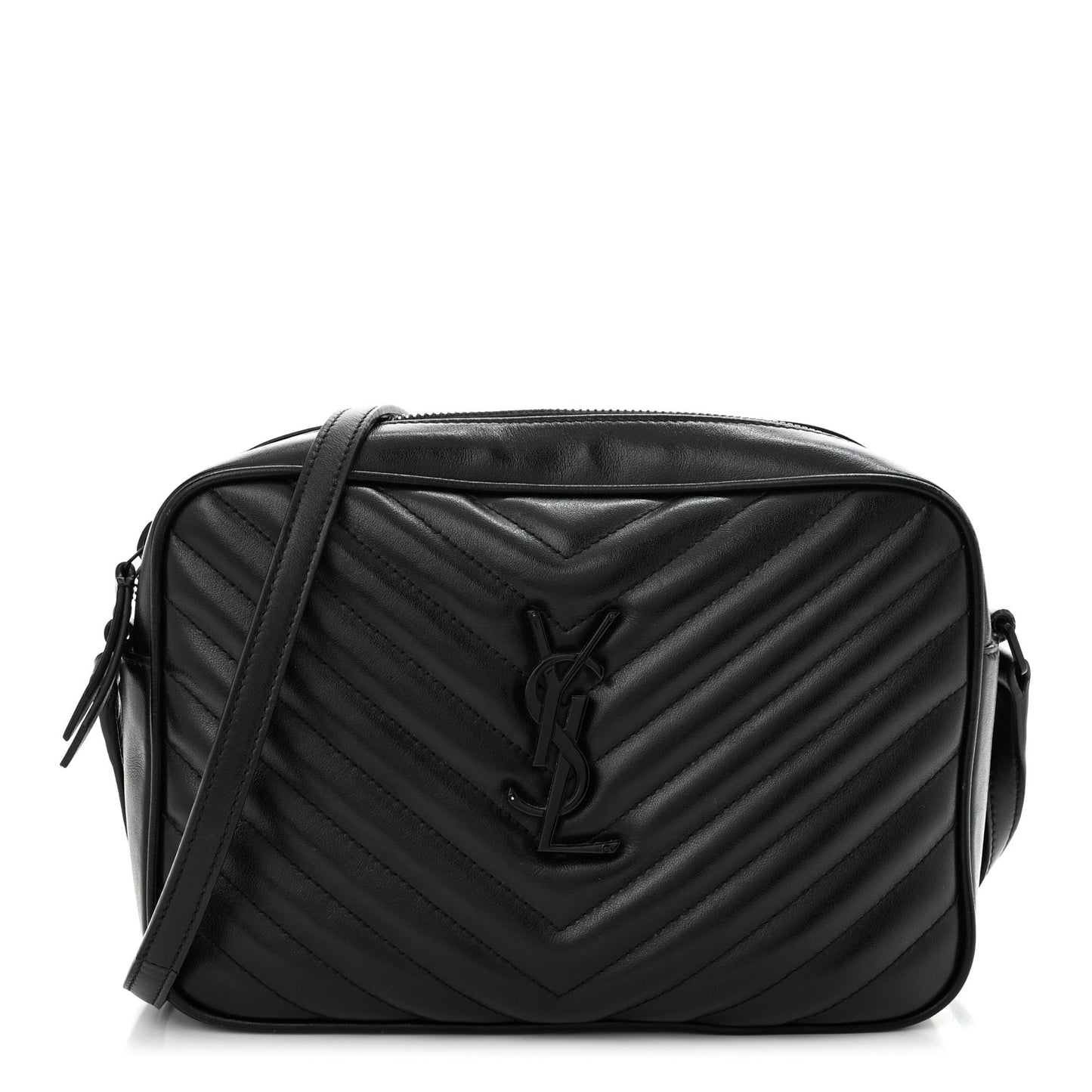 Calfskin Matelasse Monogram Monochrome Lou Camera Bag Black