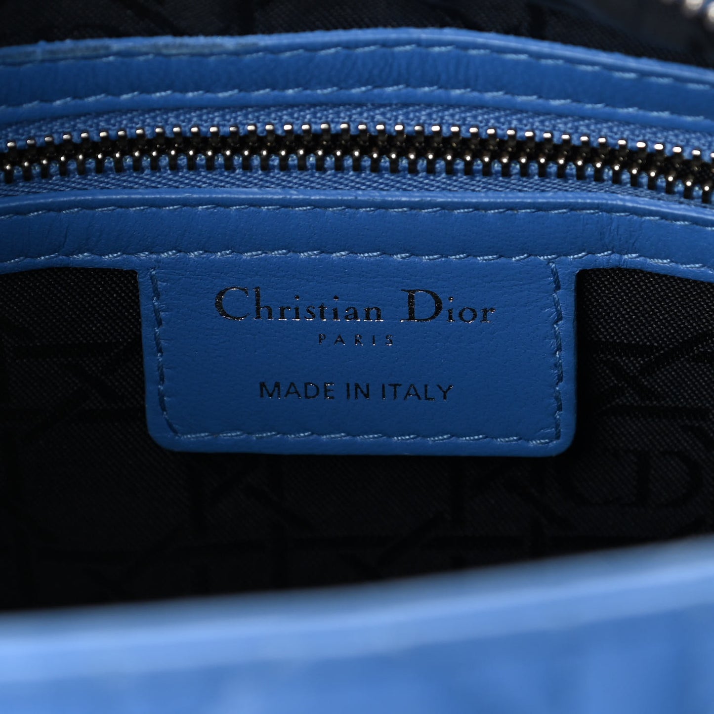 Lambskin Cannage Medium Lady Dior Blue Persan