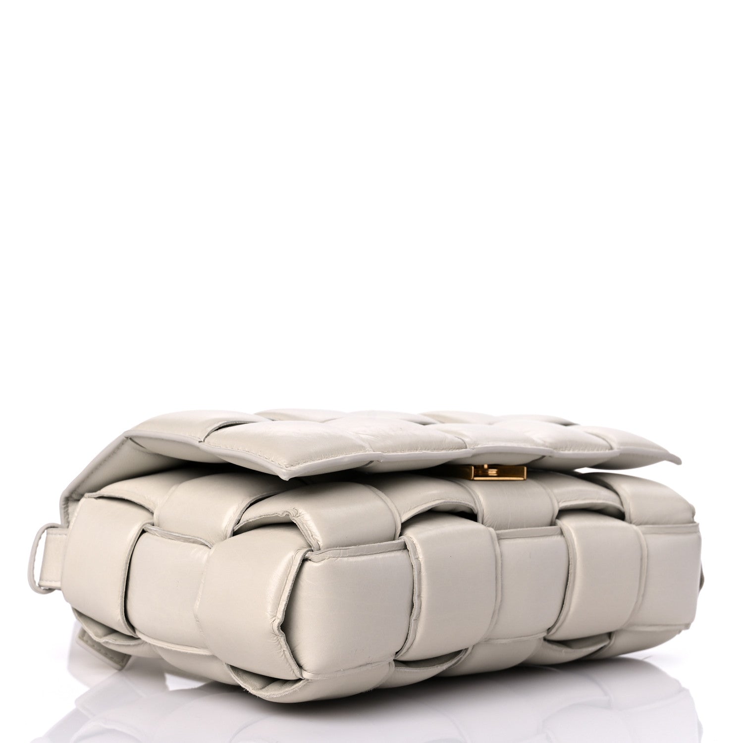 Bottega Veneta Paper Calfskin Maxi Intreccio Padded Cassette Crossbody Bag Chalk 4 of 21