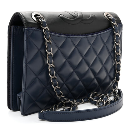 Chanel Calfskin Quilted Ballerine Flap Black Blue 3 of 10