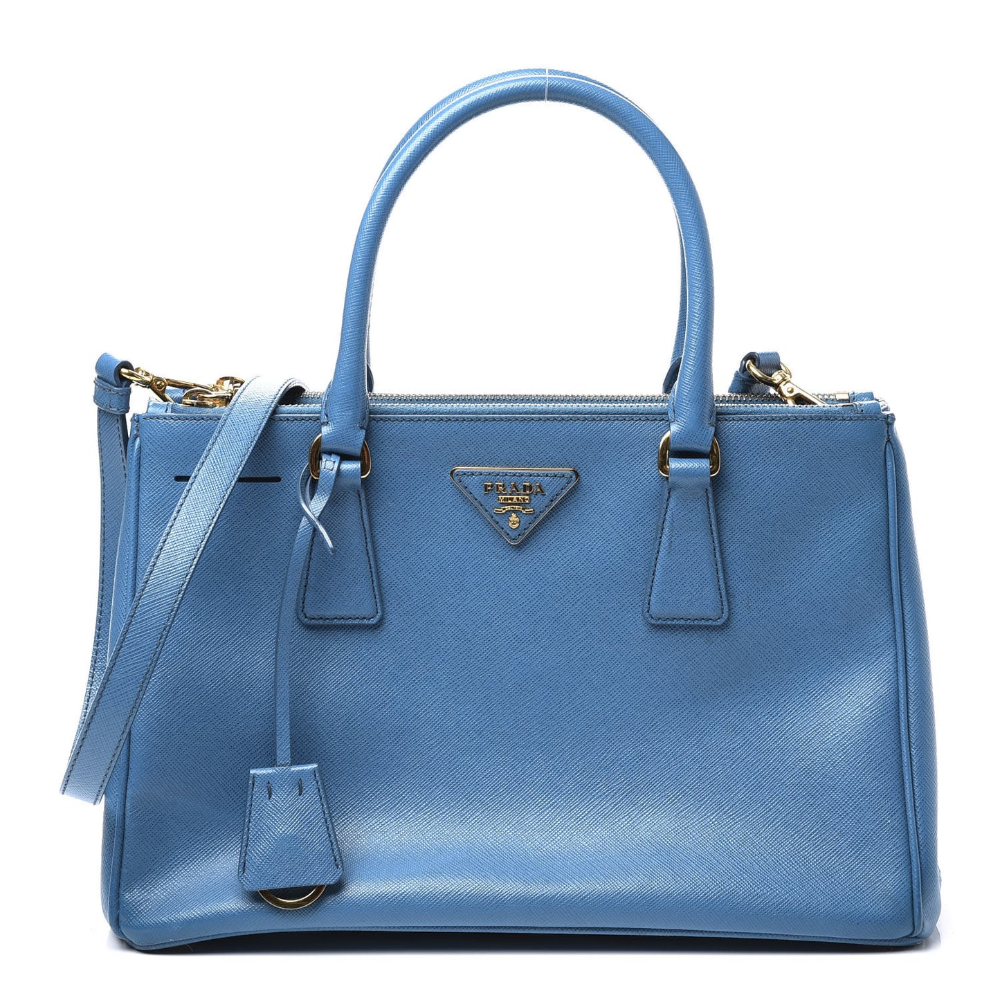 Saffiano Small Galleria Double Zip Tote Cobalto