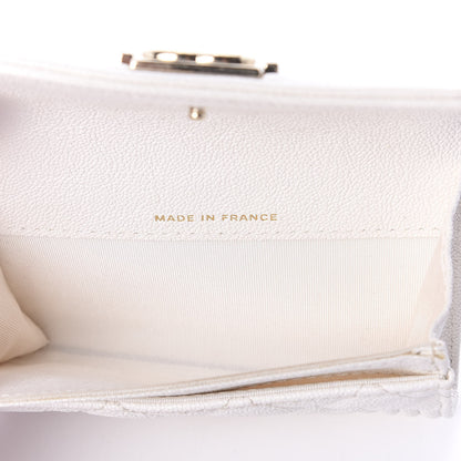Chanel Caviar Quilted Boy Flap Card Holder White 8 of 8