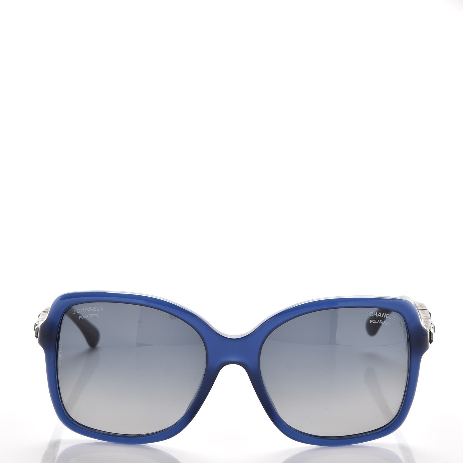 Chanel Baguette Crystal Polarized Square Sunglasses 5308-B Blue 4 of 7