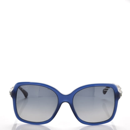 Chanel Baguette Crystal Polarized Square Sunglasses 5308-B Blue 4 of 7